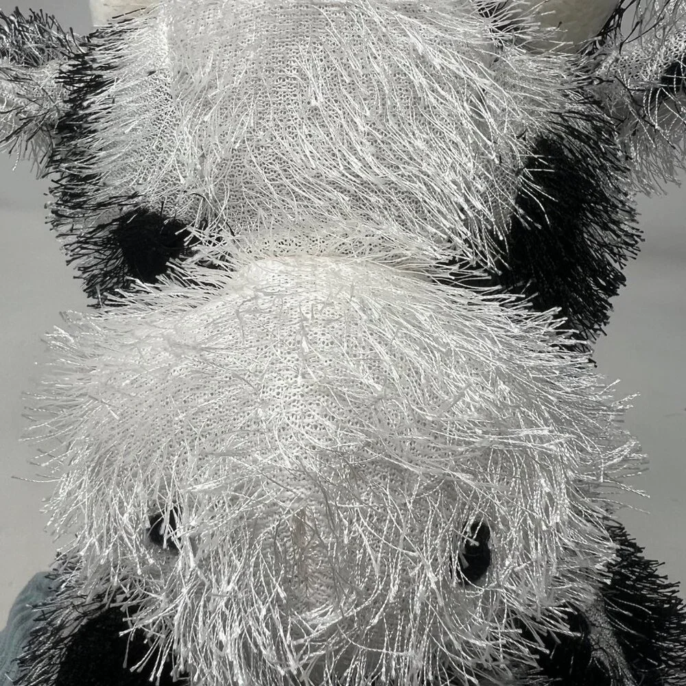 Kellytoy Cow Black White Spots Eyelash Fur Plush Stuffed Animal‎ 12
